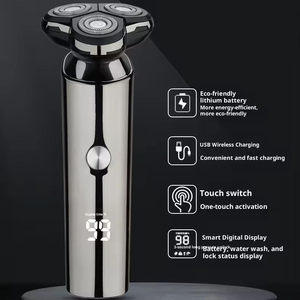 Afeitadora Eléctrica Digital 4D Flotante para Hombre, Triple Cuchilla, IPX7, Sensor de Cuerpo Completo, Batería de Uso Diario, Fuente de Alimentación USB - Product Image 4