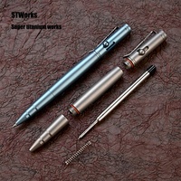 Stylo tactique en titane, stylo à bille multi-usages avec usinage CNC et capacités d'électroérosion par fil
