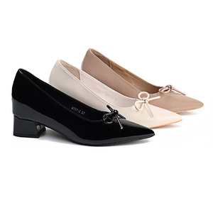 <span class=keywords><strong>Scarpe</strong></span> da Ufficio Comode con Tacco a Blocco in PU Verniciato Traspirante, Punta Affusolata e Dettaglio Fiocco, Modello Slip-on per <span class=keywords><strong>Donna</strong></span> - Product Image 4