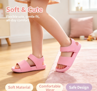 Sandales à lanières pour filles, motif dessin animé mignon, chaussures d'école violettes, semelle EVA, fermeture auto-agrippante, baskets décontractées à la mode pour enfants