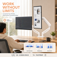 Soporte Profesional para Monitor de Pantalla Dual de 17-32 Pulgadas, Ajustable en Altura, con Movimiento Completo, para Oficina en Casa o Estación de Trabajo