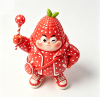 Figurine de collection personnalisée en PVC et ABS, motif maïs à pois rouges, style dessin animé, fabriquée en Chine, OEM sur mesure pour la vente en gros aux marques