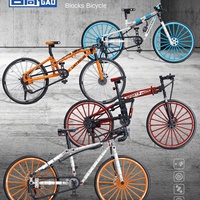 Vélos en blocs de construction en plastique colorés en gros pour OEM – Jouet créatif DIY pour garçons, modèle d'assemblage amusant, jouet éducatif