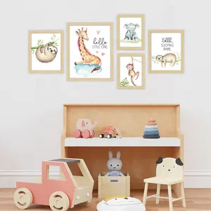 EAGLEGIFTS Nursery Baby Room camera da letto con cornice Cartoon Cute Poster dimensioni personalizzate bambini Wall Art Picture Frame per bambini Art