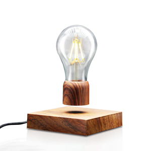 Bombilla Maglev de Madera de <span class=keywords><strong>Caoba</strong></span> con Ángulo Plano, Inalámbrica, Luz Nocturna, Decoración de Escritorio, Decoración de Dormitorio y Oficina, Regalo - Product Image 1