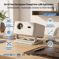 Nouveau projecteur intelligent JUNUO X4 1080P 4K Mini HD Android 14 350 Lumens avec mise au point automatique et haut-parleurs intégrés