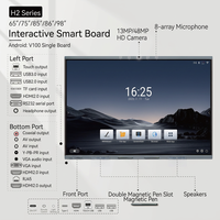 Tableau blanc interactif certifié EDLA, écran plat 4K UHD multi-touch intelligent pour l'éducation en classe, salle de réunion