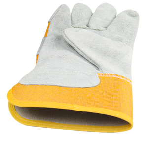 Guante de trabajo de Palma de cuero de vaca con acabado de gamuza, logotipo personalizado para trabajos de construcción - Product Image 5