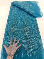 LS815 Tissu de broderie de paillettes de cristal haut de gamme pour robe de mariée