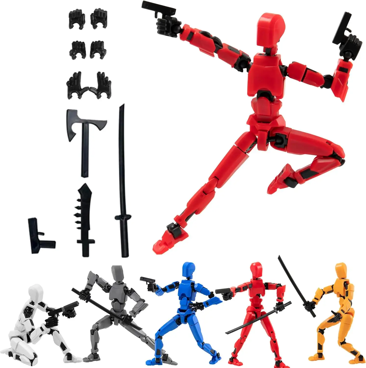 Giocattolo T13 figura giocattolo rosso mobile multi-giunto T 13 action figure 3d stampato manichino 13 robot con articolazione completa 2 pz per scatola