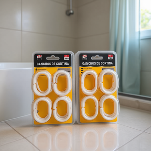 ERPSL <b>Curtain</b> <b>Hooks</b> 12 Pcs White Plastic Shower <b>Curtain</b> Rings for Bathroom Use - Product Image 3