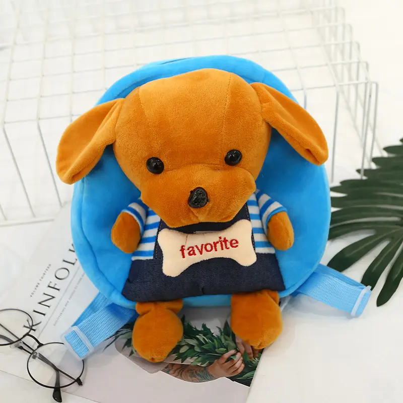8 Styles Cute Dog Doll Plush Backpacks Dog Backpack for Baby Puppy Plush Toy for Kids Bag Animals Cartoon Kawaii Mini