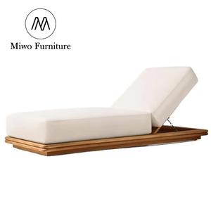 Ensemble canapé-lit simple imperméable et crème solaire pour loisirs de plein air <span class=keywords><strong>en</strong></span> <span class=keywords><strong>teck</strong></span> cour hôtel villa patio <span class=keywords><strong>piscine</strong></span> - Product Image 1
