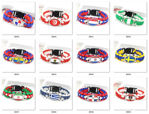 Pulsera tejida a mano con la bandera del país, Paracord, regalo de promoción para seguidores del fútbol, recuerdos para Escape al aire libre, <span class=keywords><strong>2022</strong></span> - Product Image 3
