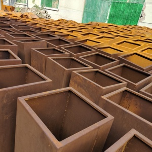 Pots <span class=keywords><strong>à</strong></span> fleurs résistants aux intempéries, jardinières sur mesure, pots <span class=keywords><strong>à</strong></span> plantes en acier corten - Product Image 5
