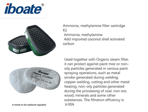 <span class=keywords><strong>Filter</strong></span> amonia formaldehida, masker Respirator Anti <span class=keywords><strong>Gas</strong></span> kartrid ganda industri setengah wajah - Product Image 4