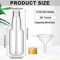 Faveurs de fête Mariages 2 oz Mini bouteilles en plastique vides pour spiritueux Mini bouteilles à liqueur pour shots d'alcool