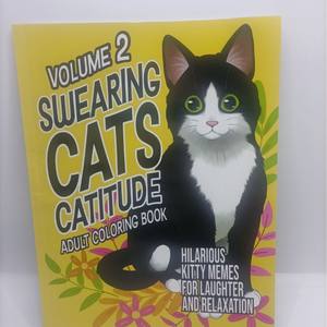 A0425 Libro de Colorear Lindo y Acogedor para Adultos y Adolescentes, Libros de Dibujo Fácil con Impresiones Atrevidas, Libro de Colorear de Gatos con Frases de Cátitude - Product Image 3