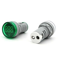 Voltmeter Digital Mini Fase Tunggal 22mm DC 6-100V Akurasi 2% Tampilan LED Frekuensi IP65 Untuk Penggunaan Industri Panel Kontrol