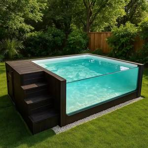Piscine hors sol en acrylique transparent, conteneur en fibre de verre, spa préfabriqué pour la famille, fournitures pour la maison, cascade - Product Image 1