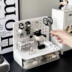 طقم منظم لوحة مثقبة متعدد الوظائف وصديق للبيئة للمكتب القائم، مجموعة متكاملة مع صناديق تخزين وخطافات وأرفف وأدراج للاستخدام المكتبي - Product Image 5