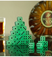 Dés à six faces en acrylique personnalisés, en gros, polyédriques, 14 mm, coins arrondis, points lumineux noirs, pour les jeux de divertissement en bar et KTV