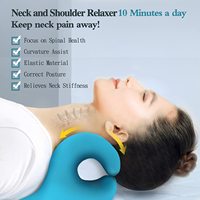 Appareil de traction cervicale et relaxant pour le cou et les épaules, oreiller thérapeutique élastique doux avec massage Shiatsu, pour le soulagement de la douleur