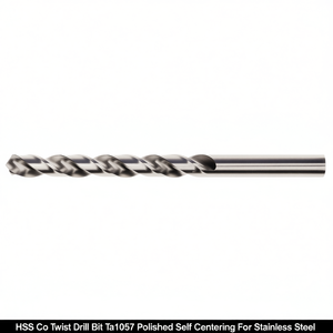 Broca helicoidal HSS Co TTA1057 pulida autocentrante para acero inoxidable - Product Image 2