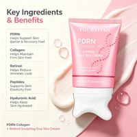 Crème Gua Sha au Collagène PDRN OEM, Niacinamide, Vitamine C, Vitamine E, Rétinol 100mL, Traitement Raffermissant Anti-Rides Éclaircissant pour le Visage et le Cou