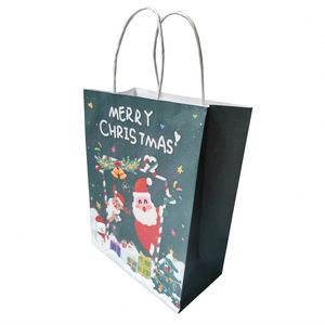 Factory Wholesale Recyclable Multiple Colors Christmas Kraft Shopping Ornament <b>Paper</b> Bags - Product Image 1