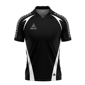 Maillot de football à rayures contrastées, design gratuit, détail épaule tendance, durable, style rétro, respirant, séchage rapide - Product Image 1