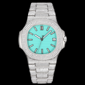 Montres de luxe pour hommes, style 5711, cadran bleu, édition limitée 1A-018, montre mécanique automatique, montre-bracelet doublement signée - Product Image 1