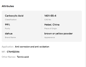 Ácido tánico en polvo con 99% de pureza, ácido carboxílico natural, conservante de alimentos, acondicionador cosmético, materia prima para procesamiento industrial - Product Image 6