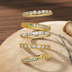 Bijoux minimalistes personnalisés plaqués or, zircon, <span class=keywords><strong>argent</strong></span> 925, anneaux géométriques empilables pour fiançailles et anniversaire - Product Image 3