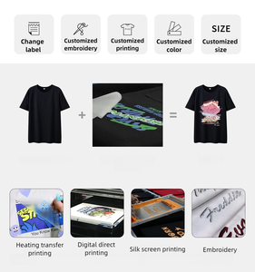 T-Shirt Personalizzate in 100% Cotone per Uomo 170G/180G/220G/230G, Vendita all'Ingrosso OEM ODM, <span class=keywords><strong>Magliette</strong></span> con Logo Personalizzato Stampato - Product Image 4