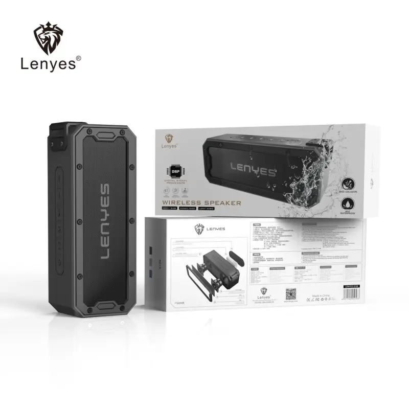 Lenyes-altavoz inalámbrico S108, reproductor de música portátil para exteriores, sonido estéreo deportivo resistente al agua IPX7, 20W, gran oferta