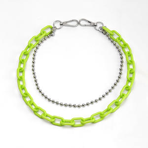 Cadena de cintura de resina color caramelo para mujer, doble capa, geométrica, estilo hip hop, cadena corporal, accesorio de moda para uso diario - Product Image 3