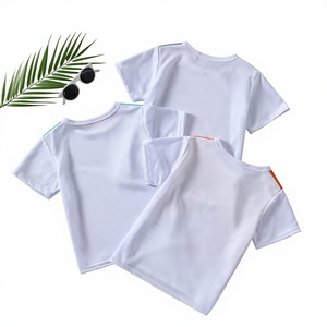 Cute Light Blue Casual Girls Knitted T-Shirt Short Sleeve Crew Neck Floral Letter Print Breathable Quick Dry Summer Party Tee - Product Image 2