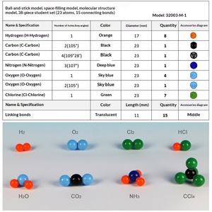 Kit de Ciencias para Niños, Juego de Modelos Moleculares, Kit de Experimentos de Química para Estudiantes, Equipo Educativo de Biología - Product Image 5