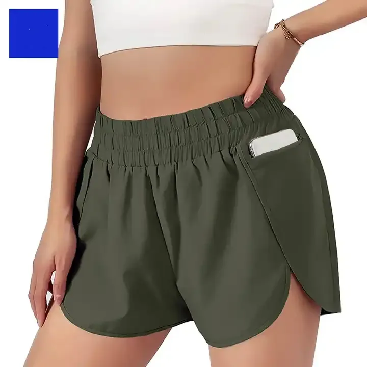 Wholesale Womens gym Shorts High Waisted Running plus size cotton Sport Workout Shorts for women