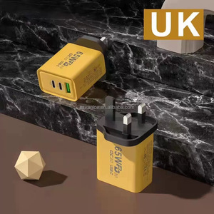 EU/米国/英国プラグPD 65W USB-C充電器GaN充電器クイックチャージ3.0タイプC電話アダプター65W 3ポート高速壁充電器 - Product Image 4