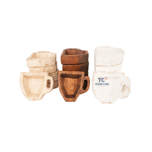 Bougie en forme de tasse en bois en forme de croix bol élégant en bois pour bougies - Product Image 1