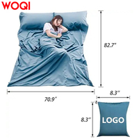 Woqi — sac de couchage de Camping en soie, motif feuille de voyage, coton, avec doublure pour la randonnée, avec doublure