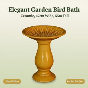 Bain d'oiseaux moderne en céramique verte Esschert Design avec grand socle <span class=keywords><strong>pour</strong></span> <span class=keywords><strong>jardin</strong></span> - Product Image 5