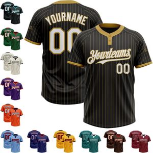 Maillot de baseball personnalisé à rayures sublimées, anti-humidité, unisexe adulte, avec nom et numéro personnalisés, design à deux boutons - Product Image 3