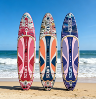 Planche de surf gonflable Waterplay Longboard 11'*33"*6" du fabricant [Nom du fabricant], en matériau Drop Stitch durable, avec ailerons de surf.