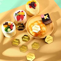 Günstiger Preis Cupcake Topper Spiegel Acryl Sechseck Kuchen Dekoration für Geburtstags feier