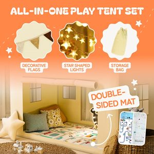 Enfants garçons filles intérieur extérieur Beige Polyester jouets tente fenêtre Playhouse princesse château enfants jouet tente - Product Image 3