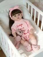 Mehrsprachige Konversationsaufzeichnung 22 Zoll Lebensechte Neugeborenen-Babypuppe Weiche Silikon-Vinyl-Mädchenpuppe Geburtstagsgeschenk Anpassbar