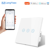 Interruptor Inteligente para Cortinas LangYeao Tuya WiFi EU UK de 1800W, Compatible con Alexa y Google Home, Control por Temporizador para Persianas Enrollables